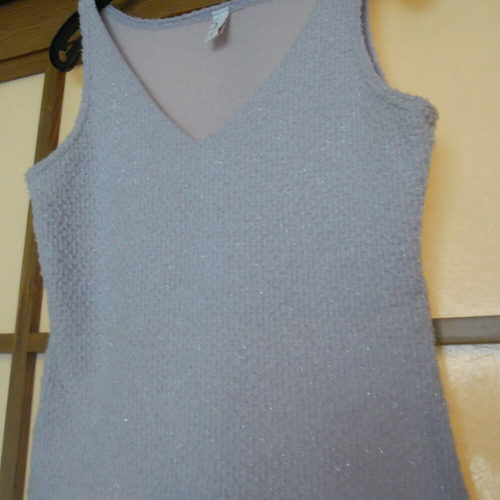 Sparkly pale mauve top with partial lining. Small size.